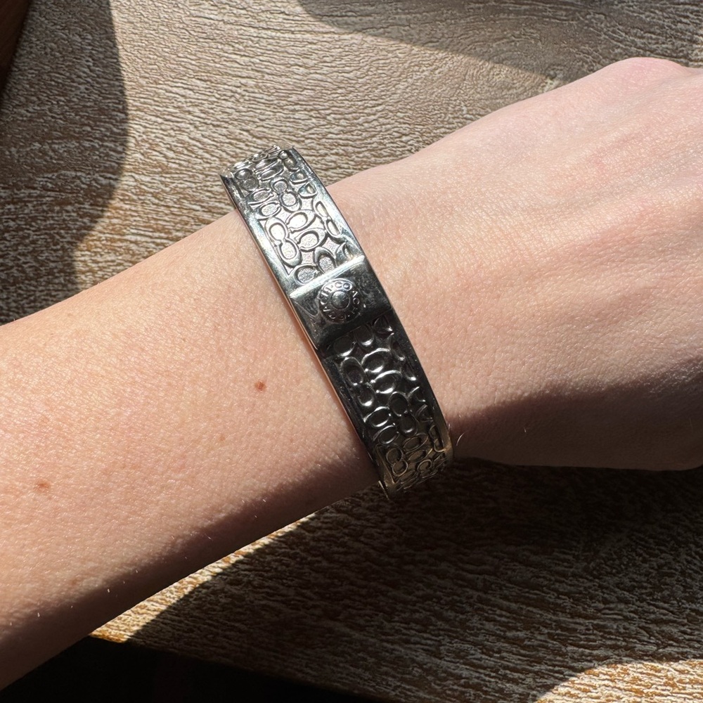 Coach Silver Textured Bangle - Picture 4 of 8